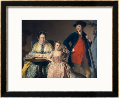 James And Mary Shuttleworth With One Of Their Daughters, 1764 by Joseph Wright Of Derby Pricing Limited Edition Print image