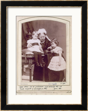Queen Victoria With Her Grandchildren, Prince Arthur And Princess Margaret Of Connaught April 1886 by Alexander Bassano Pricing Limited Edition Print image