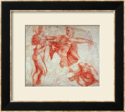 Studies Of Male Nudes by Michelangelo Buonarroti Pricing Limited Edition Print image