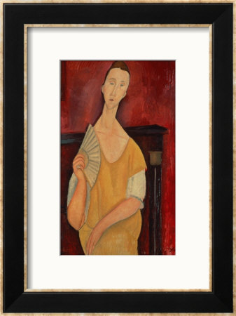 Woman With A Fan (Lunia Czechowska) 1919 by Amedeo Modigliani Pricing Limited Edition Print image