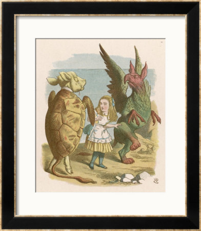 Alice With The Mock Turtle And The Gryphon by John Tenniel Pricing Limited Edition Print image