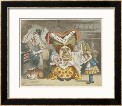 Alice And The Duchess In The Kitchen With The Duchess Who Is Holding A Baby by John Tenniel Pricing Limited Edition Print image