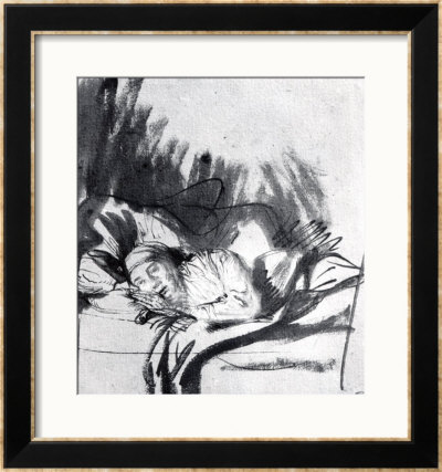 Sick Woman In A Bed, Maybe Saskia, Wife Of The Painter, Circa 1640 by Rembrandt Van Rijn Pricing Limited Edition Print image