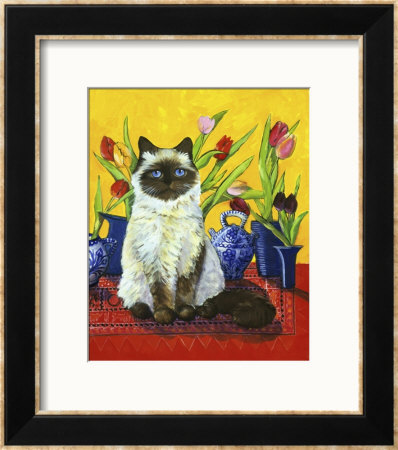 Cat And Tulips I (Chat Tulipes I) by Isy Ochoa Pricing Limited Edition Print image