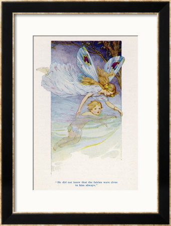Tom Is Guided Along The Stream By A Fairy by Harry G. Theaker Pricing Limited Edition Print image