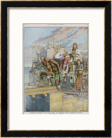 Dido Queen Of Carthage Inspects Progress In The Rebuilding Of Her City by Fortunio Matania Pricing Limited Edition Print image