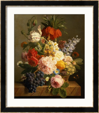 Still Life With Flowers And Fruit, 1827 by Jan Frans Van Dael Pricing Limited Edition Print image