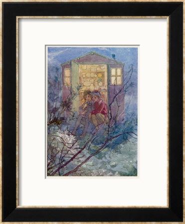 Peter Pan And Wendy Sit On The Doorstep Of The Wendy House by Alice B. Woodward Pricing Limited Edition Print image