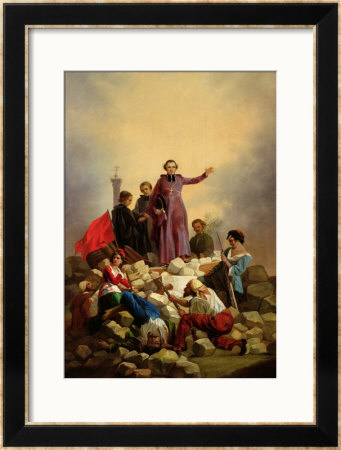 Archbishop Affre On The Barricades, 1848 by Joseph Felon Pricing Limited Edition Print image