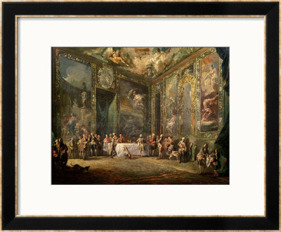 Charles Iii (1716-88) De Bourbon, Lunching Before His Court, Circa 1770 by Luis Paret Y Alcazar Pricing Limited Edition Print image