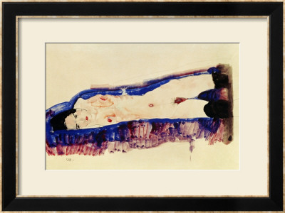 Reclining Nude With Black Stockings, 1911 by Egon Schiele Pricing Limited Edition Print image