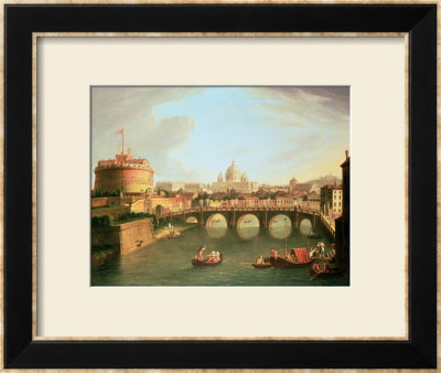 A View Of Rome With The Bridge And Castel St. Angelo By The Tiber by Vanvitelli (Gaspar Van Wittel) Pricing Limited Edition Print image