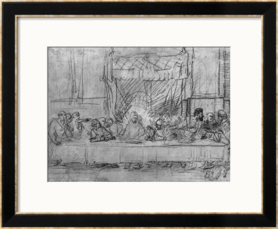 The Last Supper, After The Fresco By Leonardo Da Vinci Circa 1635 by Rembrandt Van Rijn Pricing Limited Edition Print image