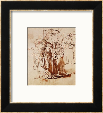 Lot And His Family, Pen And Ink Drawing by Rembrandt Van Rijn Pricing Limited Edition Print image