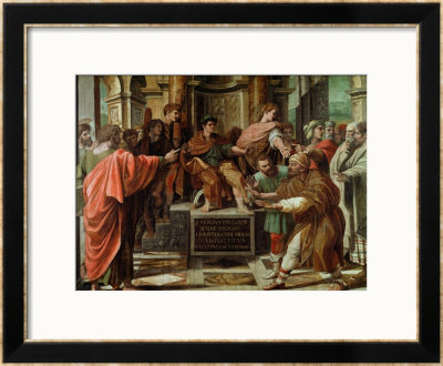 The Blinding Of Elymas (Sketch For The Sistine Chapel) (Pre-Restoration) by Raphael Pricing Limited Edition Print image
