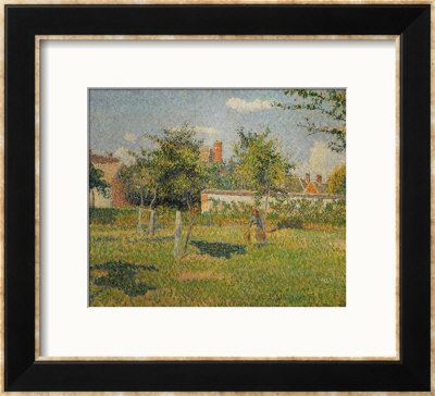 Morning Sun, Autumn, A Woman In An Orchard, Eragny, 1887 by Camille Pissarro Pricing Limited Edition Print image