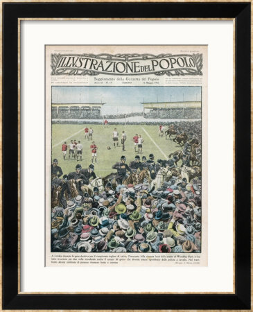 Trouble At The Cup Final When The Over-Capacity Wembley Crowd Invades The Field by Alfredo Ortelli Pricing Limited Edition Print image