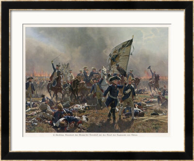 Battle Of Zorndorf Friedrich Der Grosse Leads His Soldiers by C. Rochling Pricing Limited Edition Print image