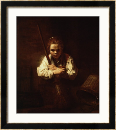Girl With A Broom, 1640 by Rembrandt Van Rijn Pricing Limited Edition Print image