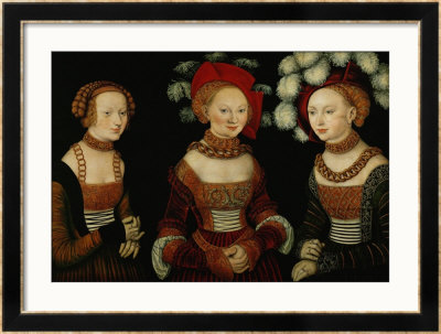 The Princesses Sibylla, Emilia, And Sidonia Of Saxony, 1535 by Lucas Cranach The Elder Pricing Limited Edition Print image