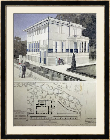 Villa Wagner, Vienna, Design Showing The Exterior Of The House, Built Of Steel And Concrete 1913 by Otto Wagner Pricing Limited Edition Print image