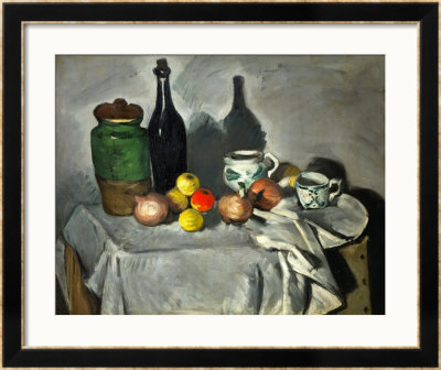 Still Life: Pots, Bottle, Cup And Fruit, Circa 1871 by Paul Cezanne Pricing Limited Edition Print image