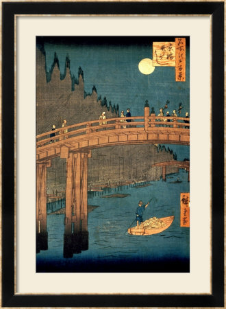 Kyoto Bridge By Moonlight, From The Series 100 Views Of Famous Place In Edo, Pub. 1855 by Ando Hiroshige Pricing Limited Edition Print image