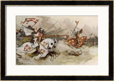 First Crusade A Cavalry Charge By The Knights Of Saint John Against The Saracens by Adolf Closs Pricing Limited Edition Print image