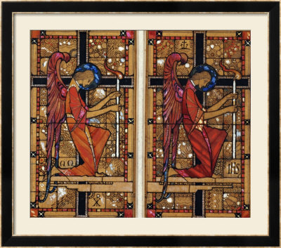 Two Designs For Stained Glass: Two Angels: And Madonna Of The Woods by Harry Clarke Pricing Limited Edition Print image