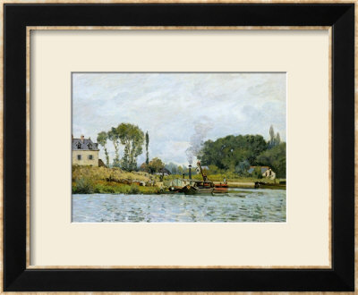 Boats At The Lock At Bougival, 1873 by Alfred Sisley Pricing Limited Edition Print image