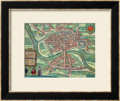 Map Of Bristol, From Civitates Orbis Terrarum By Georg Braun And Frans Hogenberg Circa 1572-1617 by Joris Hoefnagel Pricing Limited Edition Print image