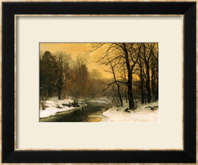 A Winter River Landscape by Anders Andersen-Lundby Pricing Limited Edition Print image
