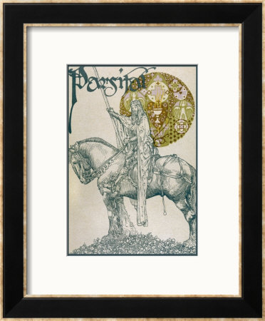 Parsifal's Story: Parsifal On His Steed With His Spear Held Aloft by Willy Pogany Pricing Limited Edition Print image