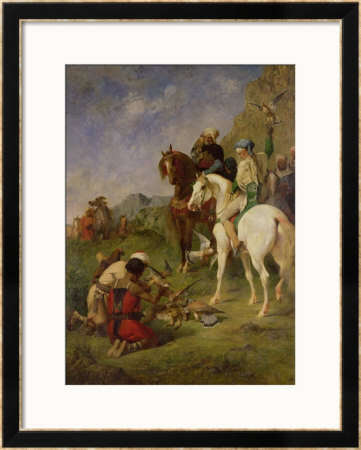 A Falcon Hunt In Algeria: The Quarry, Before 1863 by Eugene Fromentin Pricing Limited Edition Print image