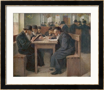 Jews Studying The Talmud A Compilation Of Ancient Jewish Law And Tradition by I. Krestin Pricing Limited Edition Print image