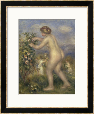 Young Nude Girl Picking Flowers by Pierre-Auguste Renoir Pricing Limited Edition Print image
