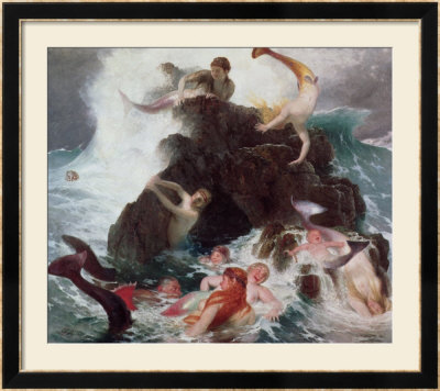 Mermaids At Play, 1886 by Arnold Bocklin Pricing Limited Edition Print image