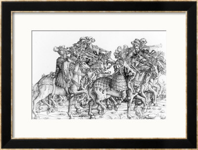 A Group Of Mounted Trumpeters, From Maximilian's Triumphal Procession, Circa 1516-18 by Hans Burgkmair Pricing Limited Edition Print image