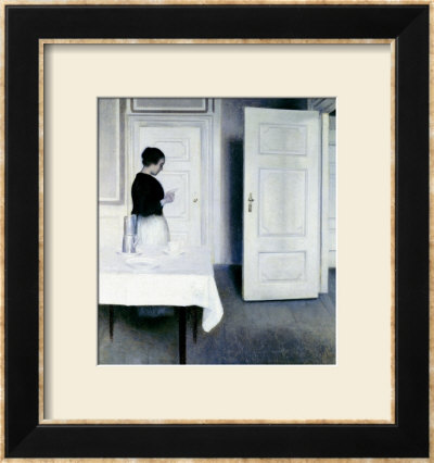Interior With A Woman Reading A Letter, Strandgade 30 by Vilhelm Hammershoi Pricing Limited Edition Print image