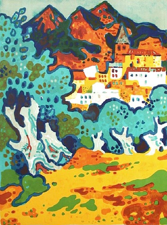 Village Aux Oiiviers by Guy Charon Pricing Limited Edition Print image