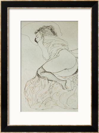 Female Nude, Turned To The Left, 1912-13 by Gustav Klimt Pricing Limited Edition Print image