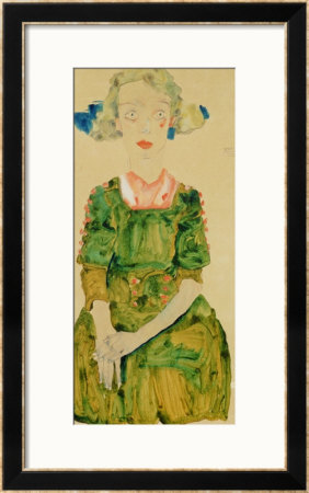 Young Girl With Blue Ribbon, 1911 by Egon Schiele Pricing Limited Edition Print image
