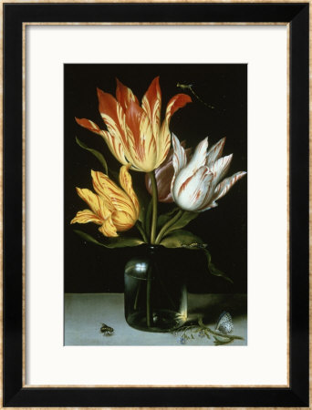 Tulips In A Glass Vase by Ambrosius Bosschaert The Elder Pricing Limited Edition Print image