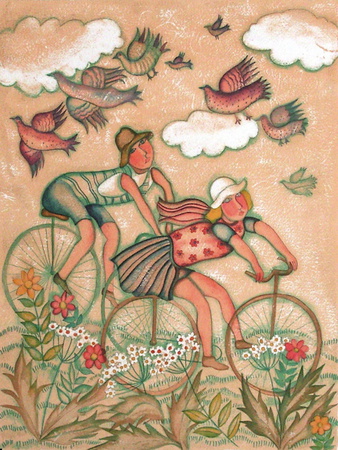 Les Deux Vélos by Françoise Deberdt Pricing Limited Edition Print image