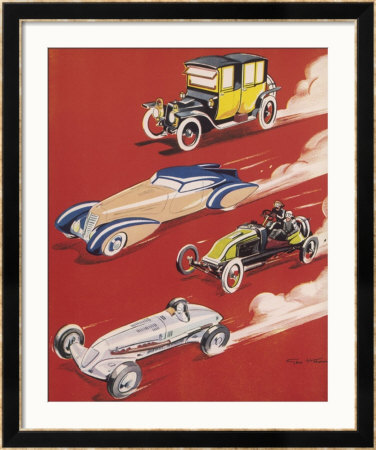 Four Very Different And Unequally Advantaged Cars Racing by Geo Ham Pricing Limited Edition Print image