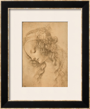 Study For The Face Of The Virgin Mary Of The Annunciation Now In The Louvre by Leonardo Da Vinci Pricing Limited Edition Print image