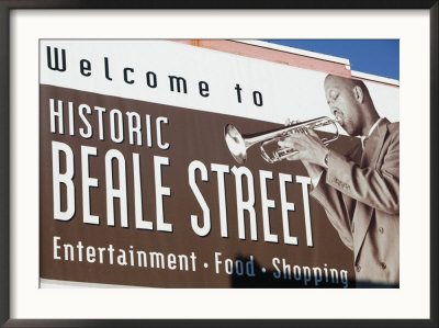 Beale Street Sign, Beale Street Entertainment Area, Memphis, Tennessee, Usa by Walter Bibikow Pricing Limited Edition Print image