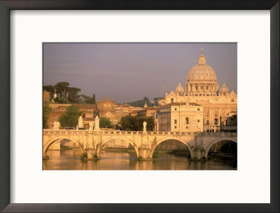 Basilica San Pietro And Ponte Sant Angelo, The Vatican, Rome, Italy by Walter Bibikow Pricing Limited Edition Print image