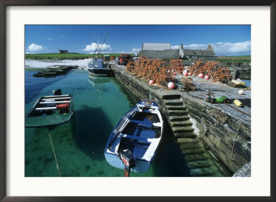 Fishing Boats By Jetty With Clear Water, Orkney Islands, Scotland by Paul Kay Pricing Limited Edition Print image