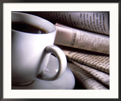 Cup Of Coffee By Various Foreign Newspapers by Eric Kamp Pricing Limited Edition Print image